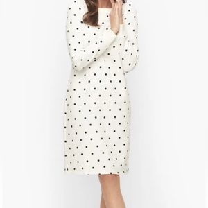 Talbots Terry Shift Dress, Joy Dot Size L NWT